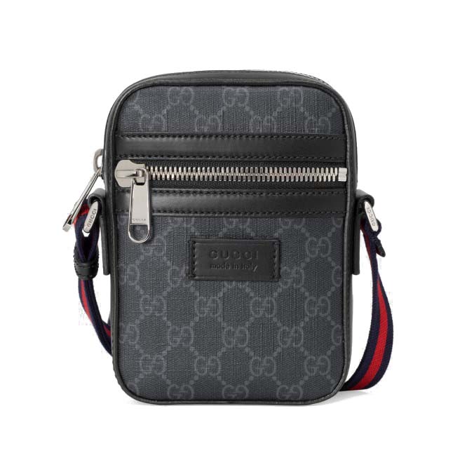 GUCCI GG BLACK MESSENGER 682357  (7*5.7*2.4cm)